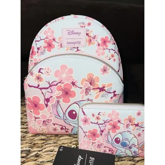 Loungefly Disney Stitch & Scrump Cherry Blossoms Mini Backpack, Satchel & Wallet Loungefly Disney Stitch & Scrump Cherry Blossoms Mini  main image 3